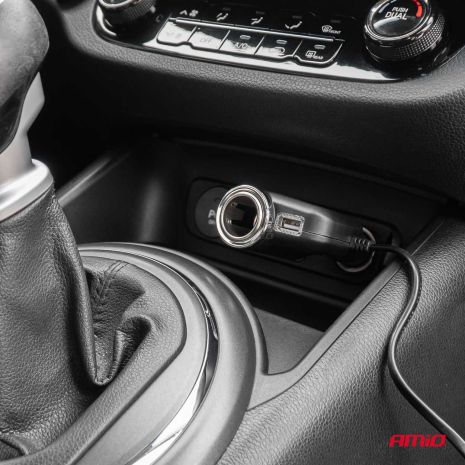 ΑΝΤΑΠΤΟΡΑΣ ΑΝΑΠΤΗΡΑ 12/24V 120W ΜΑΥΡΟΣ/3 ΘΕΣΕΙΣ/1xUSB-A/ΜΕ ΥΠΟΔΟΧΗ ΑΝΑΠΤΗΡΑ ΑΥΤΟΚΙΝΗΤΟΥ/ΚΑΛΩΔΙΟ 80cm AMIO - 1 Τεμ. Auto Moto Tyres 