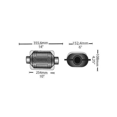 Καταλύτης Κεραμικός Φ50 Πλακέ Διεθνής 2,00'' / 50,80 mm Auto Moto Tyres 