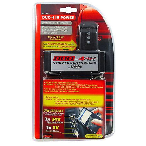 ΠΟΛΥΠΡΙΖΟ ΑΝΤΑΠΤΟΡΑΣ ΑΝΑΠΤΗΡΑ DUO-4 24V (ΤΡΙΠΛΟΣ ΜΕ REMOTE CONTROL/USB) Auto Moto Tyres 