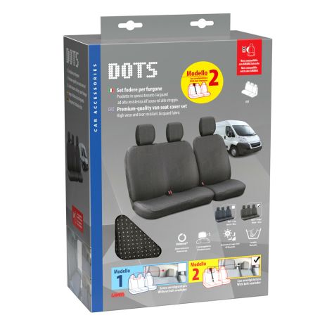 ΚΑΛΥΜΜΑΤΑ ΚΑΘΙΣΜΑΤΩΝ ΦΟΡΤΗΓΟΥ DOTS-2 SET ΜΑΥΡΟ-ΓΚΡΙ Auto Moto Tyres 