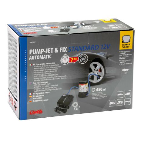 ΚΟΜΠΡΕΣΕΡ ΑΕΡΑ ΕΛΑΣΤΙΚΩΝ 12V 450ml ΜΕ ΥΓΡΟ ΕΠΙΣΚΕΥΗΣ 450ml ΜΑΝΟΜΕΤΡΟ ΚΑΙ ΜΕΤΡΗΤΗ ΠΙΕΣΗΣ (ΧΡΟΝΟΣ 7min) Auto Moto Tyres 