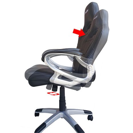 ΚΑΡΕΚΛΑ ΓΡΑΦΕΙΟΥ BUCKET ΜΕ ΡΟΔΑΚΙΑ ΚΟΚΚΙΝΗ/ΜΑΥΡΗ Auto Moto Tyres 