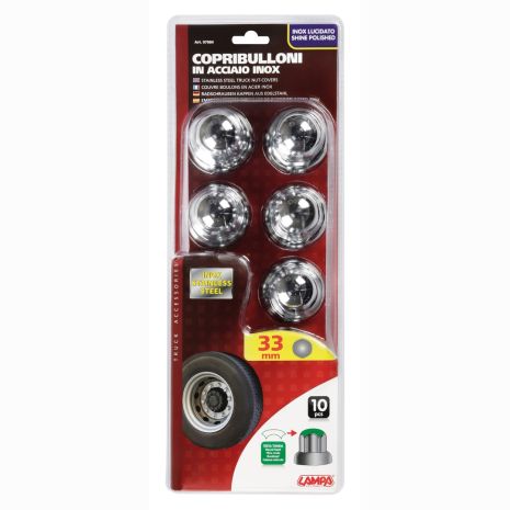 ΚΑΠΑΚΙΑ ΠΑΞΙΜΑΔΙΩΝ / ΜΠΟΥΛΟΝΙΩΝ ΦΟΡΤΗΓΟΥ INOX 33mm 10ΤΕΜ. Auto Moto Tyres 