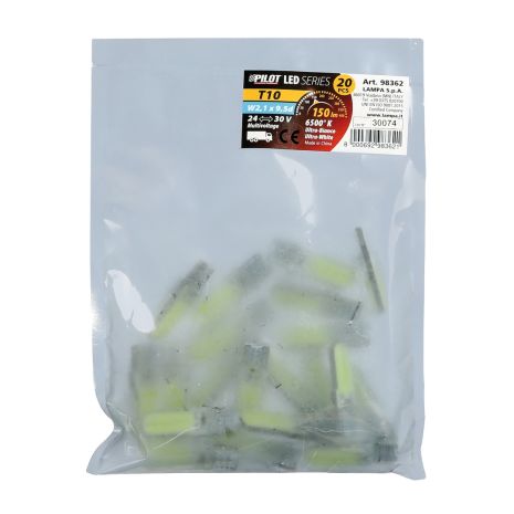 T10 W5W 24-30V W2,1x9,5d MEGA-LED COB 2SMDx12chips 150lm ΛΕΥΚΟ 20ΤΕΜ. Auto Moto Tyres 