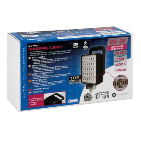 ΠΡΟΒΟΛΕΑΣ ΤΕΤΡΑΓΩΝΟΣ WL-28 16LED 16W 1.400lm 6.000K 10-30V 110x90x34,7mm ΦΩΣ ΔΙΑΘΛΑΣΗΣ 1ΤΕΜ. Auto Moto Tyres 