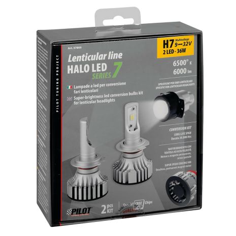 H7 9-32V 6.500K 6.000lm 72W PX26d HALO LED KIT SERIE 7 COMPAC 2ΤΕΜ (ΓΙΑ ΠΡΟΤΖΕΚΤΟΡΕΣ ΑΛΟΓΟΝΟΥ) Auto Moto Tyres 