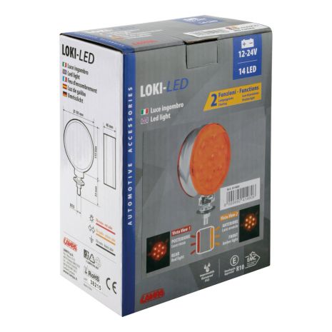 ΦΩΣ ΘΕΣΕΩΣ / ΒΟΗΘΗΤΙΚΟ ΦΩΣ ΦΟΡΤΗΓΟΥ 24V 14LED ΚΟΚΚΙΝΟ/ΠΟΡΤΟΚΑΛΙ 2ΧΡΗΣΕΩΝ LOKI-LED 105x115mm 1ΤΕΜ. Auto Moto Tyres 
