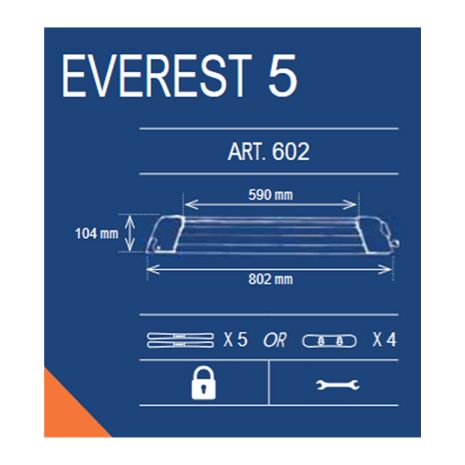 ΒΑΣΗ ΣΚΙ ΟΡΟΦΗΣ 5 ΖΕΥΓΑΡΙΑ ΣΚΙ/ 4 SNOWBOARD ΑΛΟΥΜΙΝΙΟΥ ΑΣΗΜΙ ΜΕ ΚΛΕΙΔΙ EVEREST 5 K39 Auto Moto Tyres 