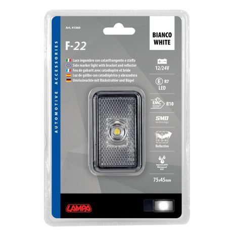 ΦΩΣ ΟΓΚΟΥ 12/24V  1LED ΜΕ ΒΑΣΗ ΚΑΙ ΑΝΑΚΛΑΣΤΗΡΑ ΛΕΥΚΟ  LAMPA - 1 TEM. Auto Moto Tyres 