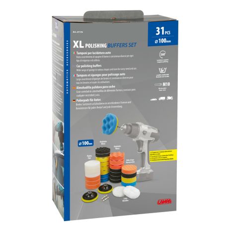 ΒΟΥΡΤΣΕΣ ΚΑΘΑΡΙΣΜΟΥ ΚΑΙ ΓΥΑΛΙΣΜΑΤΟΣ ΓΙΑ ΔΡΑΠΑΝΟ (ΔΙΑΜΕΤΡΟΣ 100mm) ΜΕ ΑΝΤΑΠΤΟΡΑ M10 LAMPA - 31 ΤΕΜ. Auto Moto Tyres 