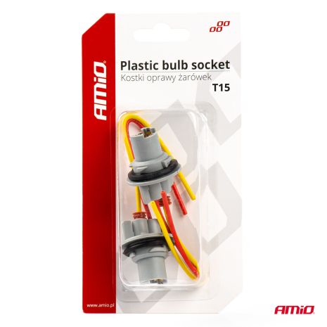 ΦΙΣΑ 12/24V ΓΙΑ ΛΑΜΠΕΣ T15/W5W/W16W  ME ΚΑΛΩΔΙΟ ΑΜΙΟ - 2 ΤΕΜ. Auto Moto Tyres 