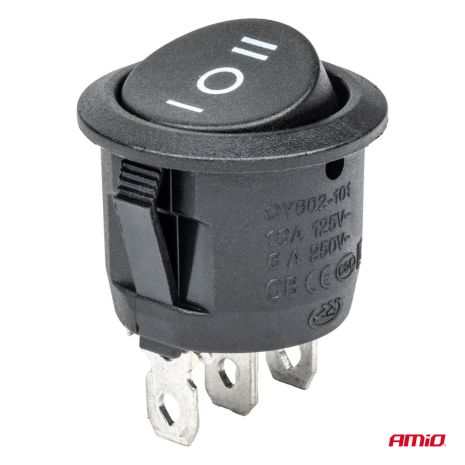 ΔΙΑΚΟΠΤΗΣ 230V 6A ON-OFF-ON 3 ΕΠΑΦΩΝ ΣΤΡΟΓΓΥΛΟΣ BU03 ΑΜΙΟ - 1 ΤΕΜ. Auto Moto Tyres 
