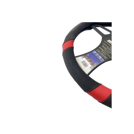 ΚΑΛΥΜΜΑ ΤΙΜΟΝΙΟΥ GOOD VIBE R CARBON LOOK ΜΑΥΡΟ/KOKKINO ΟΙΚΟΛΟΓΙΚΟ ΔΕΡΜΑ 37-39cm SIMONI RACING  - 1 τεμ. Auto Moto Tyres 