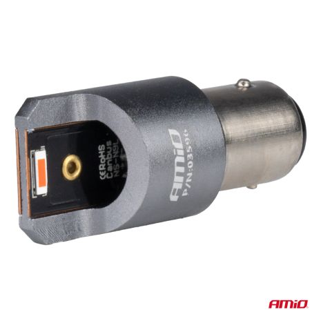 ΛΑΜΠΑΚΙΑ P21/5W BAY15d 12/24V 6.000K 2xSMD LED FULL CAN-BUS ΚΟΚΚΙΝΟ PRO SERIES AMIO - 2 Τεμ. Auto Moto Tyres 