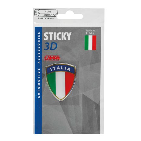 ΑΥΤΟΚΟΛΛΗΤΟ ΣΗΜΑ 3D ΣΗΜΑΙΑ ΙΤΑΛΙΑΣ ΕΜΒΛΗΜΑ 35x45mm LAMPA -  1 Τεμ. Auto Moto Tyres 