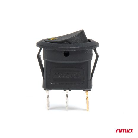 ΔΙΑΚΟΠΤΗΣ 12V ON/OFF ΣΤΡΟΓΓΥΛΟΣ ΜΕ 3 ΕΠΑΦΕΣ ΚΙΤΡΙΝΟ LED AMIO - 1 τεμ. Auto Moto Tyres 