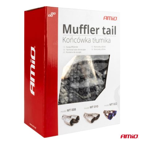 ΑΚΡΟ (ΜΠΟΥΚΑ) ΕΞΑΤΜΙΣΗΣ ΔΙΠΛΗ ΑΠΟΛΗΞΗ MT-029C RIGHT AKR ΧΡΩΜΙΟ/CARBON Φ32-52 245x(89χ2)mm AMIO - 1 τεμ. Auto Moto Tyres 