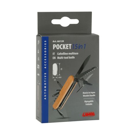 ΕΛΒΕΤΙΚΟΣ ΣΟΥΓΙΑΣ/ΠΟΛΥΕΡΓΑΛΕΙΟ ΤΣΕΠΗΣ POCKET 15in1 ΜΕ ΞΥΛΙΝΗ ΛΑΒΗ 18x15x23cm ΣΕ ΣΤΑΝΤ LAMPA - 18 ΤΕΜ. Auto Moto Tyres 