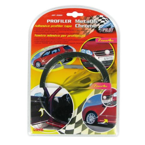 ΑΥΤΟΚΟΛΛΗΤΟ TRIM ΧΡΩΜΙΟ ΕΠΙΠΕΔΟ ΓΙΑ ΠΟΡΤΕΣ, ΓΡΙΛΙΕΣ, ΠΡΟΦΥΛΑΚΤΗΡΕΣ, ΠΛΑΙΝΑ ΠΑΧΟΣ 7MM ΜΗΚΟΣ 4M Auto Moto Tyres 