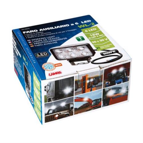 ΠΡΟΒΟΛΕΑΣ ΕΡΓΑΣΙΑΣ WL-2 18W 1200LM  ΜΕ 6 LED ΚΑΡΦΙ 10-30V/21W 6.000K (111 x 95 x 56 mm) -1ΤΕΜ. Auto Moto Tyres 