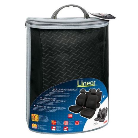 Καλύμματα Καθισμάτων Linear υψηλής ποιότητας ζακάρ Μαύρο set Auto Moto Tyres 