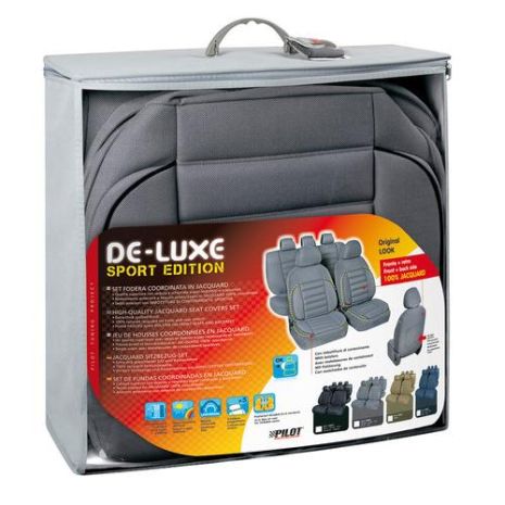 Καλύμματα Καθισμάτων DE-LUXE SPORT EDITION Υφασμα JACQUARD Σετ 4τεμ. Γκρι Auto Moto Tyres 