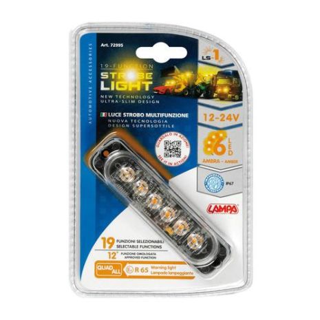 ΣΤΡΟΜΠΟ ΠΟΡΤΟΚΑΛΙ LS1 12/24V ΜΕ 6 LED 19 ΧΡΗΣΕΩΝ ΑΔΙΑΒΡΟΧΟ 113x28mm 1ΤΕΜ. Auto Moto Tyres 