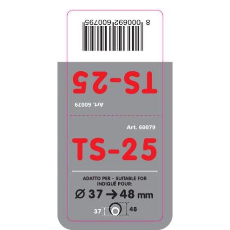 ΑΚΡΟ ΕΞΑΤΜΙΣΗΣ TS-25 Φ 37-58 mm - ΣΤΡΟΓΓΥΛΟ ΜΑΥΡΟ/ΙΝΟΧ Auto Moto Tyres 