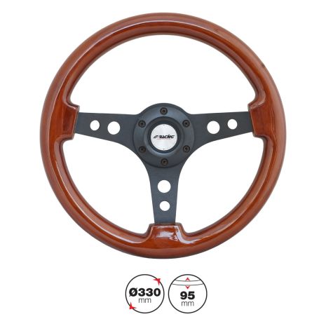 ΤΙΜΟΝΙ ΤΑΜΒΑΥ ΤΡΙΛΑΜΟ ΞΥΛΙΝΟ/ΜΑΥΡΟ ΔΙΑΜΕΤΡΟΥ 330mm ΚΑΙ ΠΑΧΟΥΣ 95mm Auto Moto Tyres 