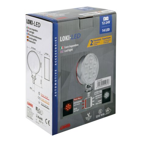 ΦΩΣ ΘΕΣΕΩΣ / ΒΟΗΘΗΤΙΚΟ ΦΩΣ ΦΟΡΤΗΓΟΥ 24V 14LED ΚΟΚΚΙΝΟ/ΛΕΥΚΟ 2ΧΡΗΣΕΩΝ LOKI-LED 105x115mm 1ΤΕΜ. Auto Moto Tyres 