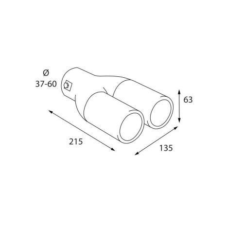 ΑΚΡΟ (ΜΠΟΥΚΑ) ΕΞΑΤΜΙΣΗΣ ΔΙΠΛΗ ΣΤΡΟΓΓΥΛΗ TS-77 37>60mm (ΜΗΚΟΣ: 215mm / ΦΑΡΔΟΣ: 135mm) LAMPA - 1 TEM. Auto Moto Tyres 