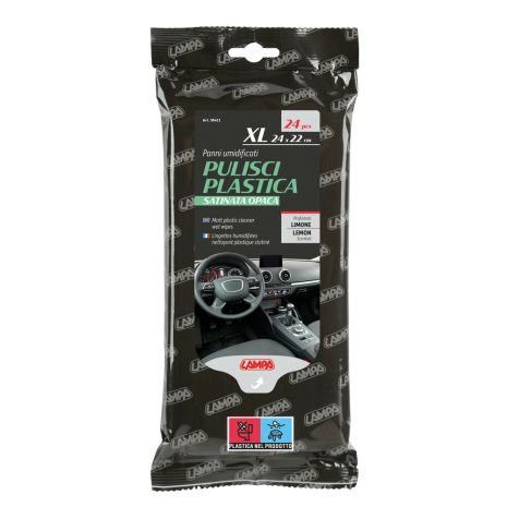 ΥΓΡΑ ΜΑΝΤΗΛΑΚΙΑ ΚΑΘΑΡΙΣΜΟΥ ΠΛΑΣΤΙΚΩΝ ΕΠΙΦΑΝΕΙΩΝ ΜΕ ΜΑΤ ΦΙΝΙΡΙΣΜΑ XL 24x28cm LAMPA - 24 TEM. Auto Moto Tyres 