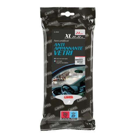 ΑΝΤΙΘΑΜΒΩΤΙΚΑ ΥΓΡΑ ΜΑΝΤΗΛΑΚΙΑ ΚΑΘΑΡΙΣΜΟΥ ΓΙΑ ΤΖΑΜΙΑ/ΚΡΥΣΤΑΛΛΑ ANTI-MIST XL 24x22 cm LAMPA - 24 TEM. Auto Moto Tyres 