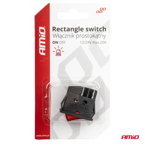ΔΙΑΚΟΠΤΗΣ ON/OFF 12/24V 4 ΕΠΑΦΩΝ ΟΡΘΟΓΩΝΙΟΣ ΚΟΚΚΙΝΟΣ ΦΩΤΙΣΜΟΣ ΑΜΙΟ - 1 ΤΕΜ. Auto Moto Tyres 