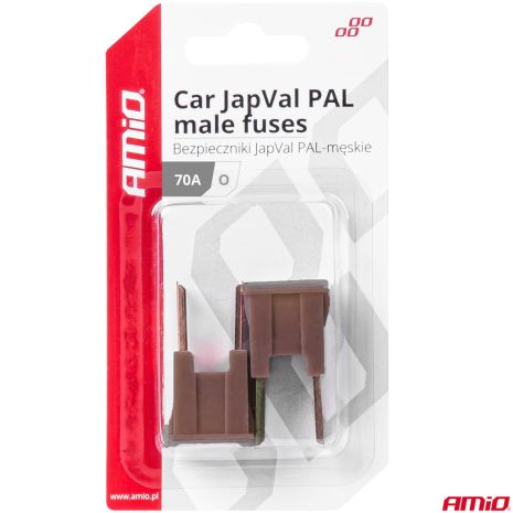 ΑΣΦΑΛΕΙΕΣ JapVal PAL O ΑΡΣΕΝΙΚΕΣ 70A ΣΕ ΚΑΦΕ ΧΡΩΜΑ AMIO - 2 Τεμ. Auto Moto Tyres 