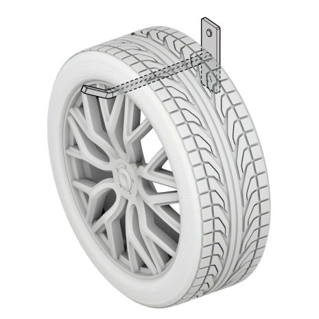 ΒΑΣΗ ΤΟΙΧΟΥ / ΣΤΗΡΙΓΜΑΤΑ ΕΛΑΣΤΙΚΩΝ/ΖΑΝΤΩΝ 40kg MAX 25x1cm ΜΕ ΚΙΤ ΤΟΠΟΘΕΤΗΣΗΣ LAMPA - 4 ΤΕΜ. Auto Moto Tyres 