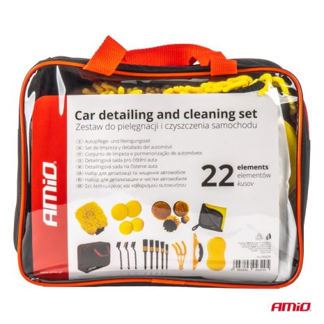 ΒΟΥΡΤΣΕΣ ΚΑΘΑΡΙΣΜΟΥ ΚΑΙ ΓΥΑΛΙΣΜΑΤΟΣ ΣΕΤ 21ΤΕΜ ΓΙΑ ΔΡΑΠΑΝΟ ΣΕ ΤΣΑΝΤΑ ΚΙΤΡΙΝΟ ΧΡΩΜΑ AMIO - 21 Τεμ. Auto Moto Tyres 