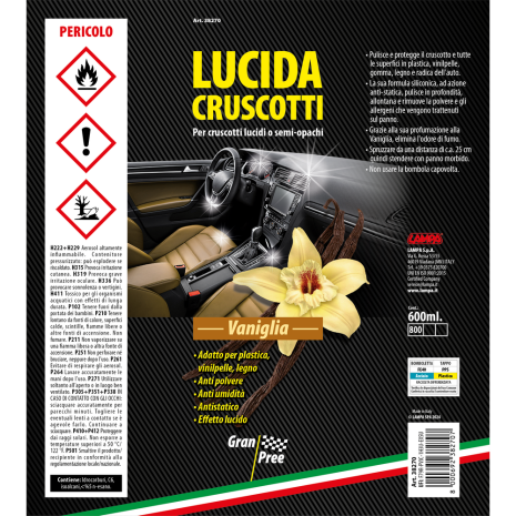 ΓΥΑΛΙΣΤΙΚΟ ΣΠΡΕΙ ΤΑΜΠΛΟ ΣΙΛΙΚΟΝΗΣ ΜΕ ΑΡΩΜΑ ΒΑΝΙΛΙΑ GRAN PREE 600ml - 1 ΤΕΜ. Auto Moto Tyres 