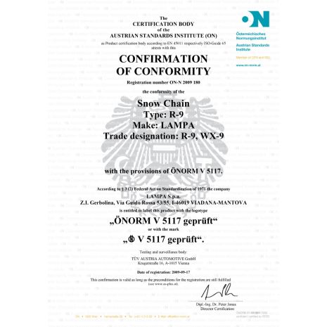 ΑΛΥΣΙΔΕΣ ΧΙΟΝΙΟΥ R9 9mm GR4 LAMPA - 2 ΤΕΜ. Auto Moto Tyres 