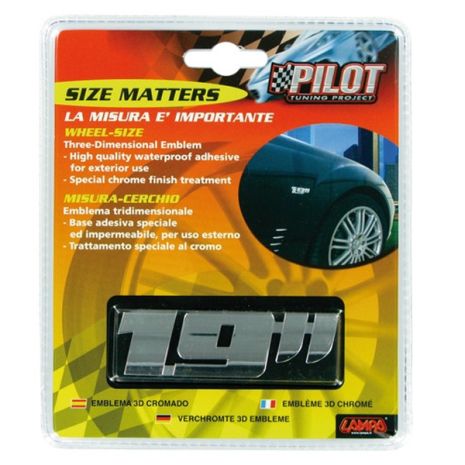 ΑΥΤΟΚΟΛΛΗΤΟ ΤΡΙΣΔΙΑΣΤΑΤΟ ΣΗΜΑ ΧΡΩΜΙΟΥ 19 ΙΝΤΣΕΣ ΤΡΟΧΩΝ ΑΔΙΑΒΡΟΧΟ LAMPA Auto Moto Tyres 