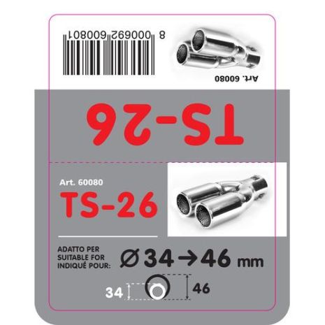 ΑΚΡΟ ΕΞΑΤΜΙΣΗΣ TS-26 Φ 34-46mm - ΔΙΠΛΗ ΑΠΟΛΗΞΗ Auto Moto Tyres 