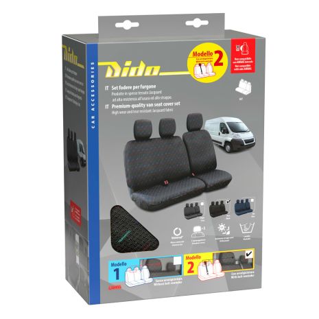 Καλύμματα Καθισμάτων Dido-2, με επανατυλικτήρα ζώνης - Μαύρο Auto Moto Tyres 