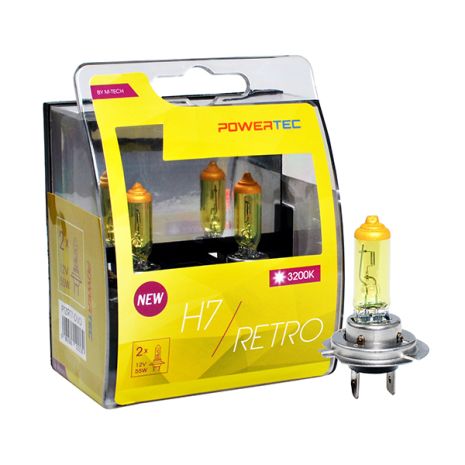 H7 12V 55W PX26d POWERTEC RETRO (ΚΙΤΡΙΝΕΣ ΛΑΜΠΕΣ) 2ΤΕΜ. Auto Moto Tyres 