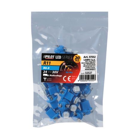 R11 24V B8,0 1SMD LED 7lm ΔΙΑΘΛΑΣΗΣ ΜΠΛΕ ΣΑΚΟΥΛΑ 20ΤΕΜ. Auto Moto Tyres 