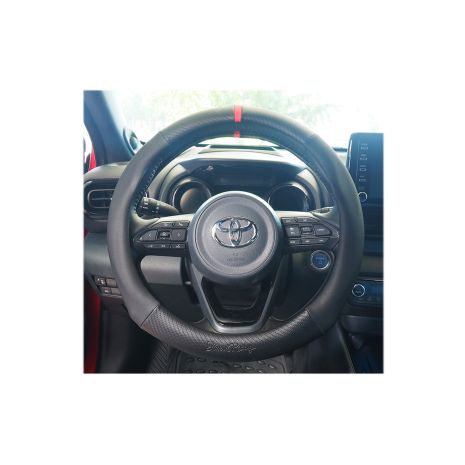 ΚΑΛΥΜΜΑ ΤΙΜΟΝΙΟΥ RACE CARBON LOOK  ΜΑΥΡΟ/CARBON/ΔΑΚΤΥΛΙΔΙ ΚΟΚΚΙΝΟ ΟΙΚΟΛΟΓΙΚΟ ΔΕΡΜΑ 37-39cm SIMONI RACING - 1 TEM. Auto Moto Tyres 