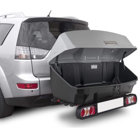 Πλήρες σετ με Βάση Ποδηλάτου Κοτσαδόρου RACE 4  για 4 ποδήλατα ή 1 E-bike και Μπαγκαζιέρα Κοτσαδόρου Nekkar Silver 300 σε ασημί με μαύρο χρώμα και ματ ανάγλυφη υφή Menabo - 2 τεμ. Auto Moto Tyres 