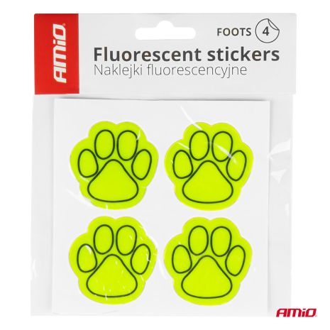 ΑΥΤΟΚΟΛΛΗΤΑ "ΠΑΤΟΥΣΕΣ" ΚΙΤΡΙΝΟ ΦΩΣΦΟΡΙΖΕ AMIO - 4 τεμ. Auto Moto Tyres 