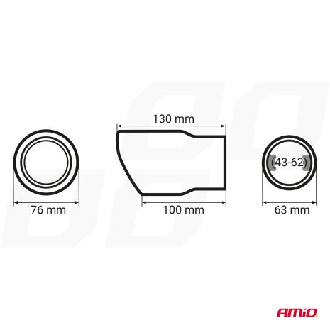 ΑΚΡΟ (ΜΠΟΥΚΑ) ΕΞΑΤΜΙΣΗΣ MT017 43-62mm (ΜΗΚΟΣ: 130mm) AMiO - 1 τεμ. Auto Moto Tyres 