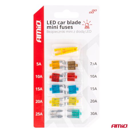 ΑΣΦΑΛΕΙΕΣ MINI BLADE (ΜΑΧΑΙΡΩΤΕΣ) & ΕΡΓΑΛΕΙΟ ΑΦΑΙΡΕΣΗΣ ΚΑΡΤΕΛΑ (5A/10A/15A/ 20A/25A)  -10 ΤΕΜ. Auto Moto Tyres 