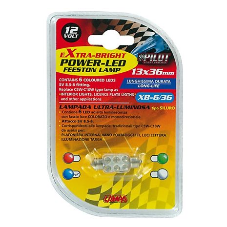 ΛΑΜΠΑΚΙ ΠΛΑΦΟΝΙΕΡΑΣ 6 LED 13x35mm Auto Moto Tyres 